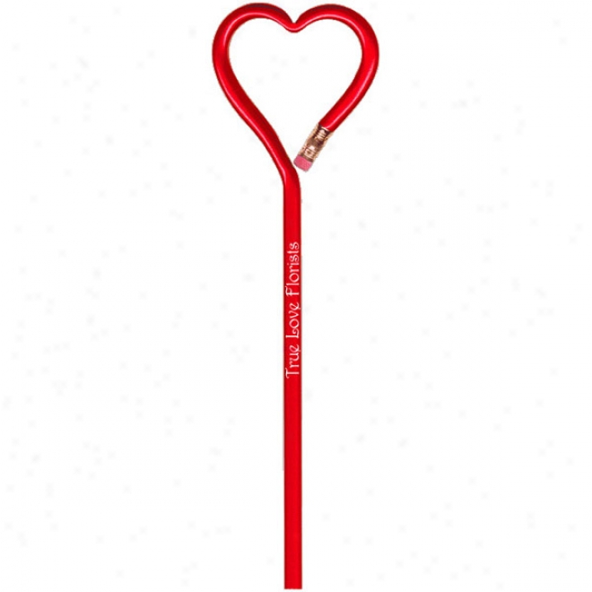 Heart   Royal - Real Number 2 Lead Pencil With An Eraser, Top Is Bent Into A Basic Shape