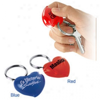 Heart Shape, Flashlight Key Ring With A Krypton Lamp And A 4.5v Disposable Battery