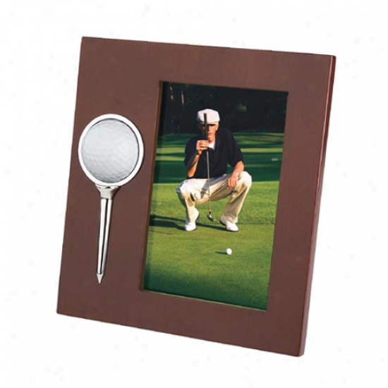 Hi-gloss Wooden Golf Ball Photo Frame