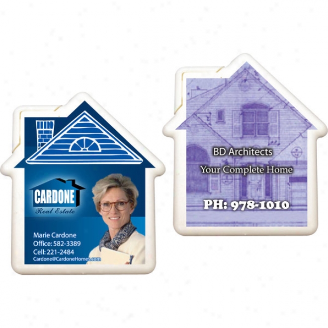 House Shape Mint Card With Peppermint Flavor Breath In Thin Flat Plastic Container