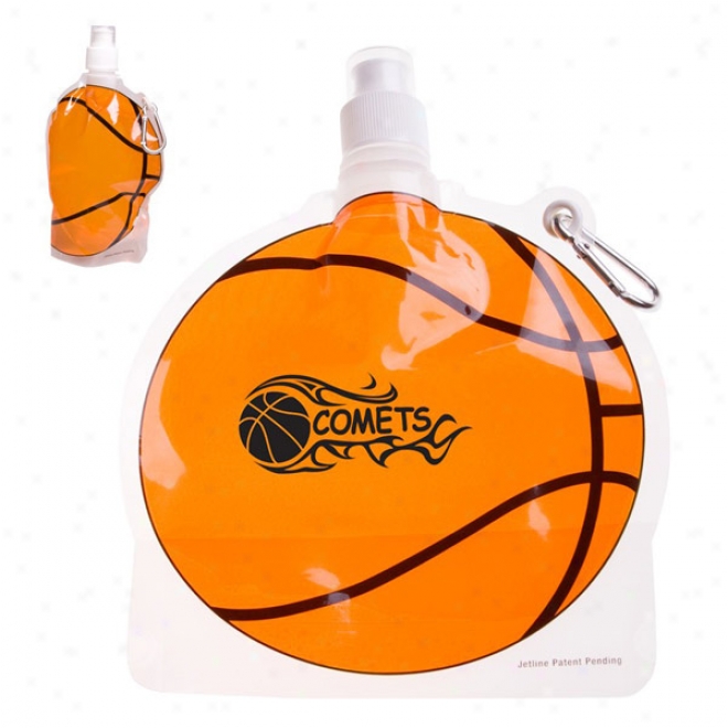 Hydropouch! 24 Oz. Basketball Collapsible Water Bottle - Patent Pending