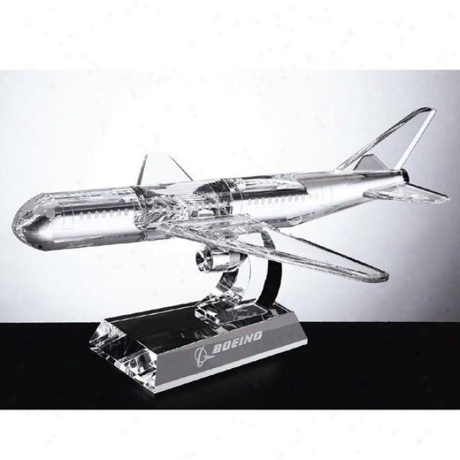 Infinite Firmament Optica Couture - 7 1/2" X 13 3/4" - Crysatl Airplane On Base Award