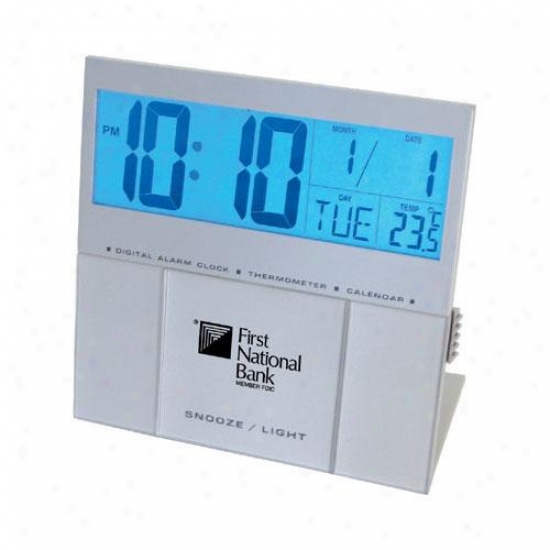 Jumbo Back Light Lcd Desk Alarum Clock With Thermometer