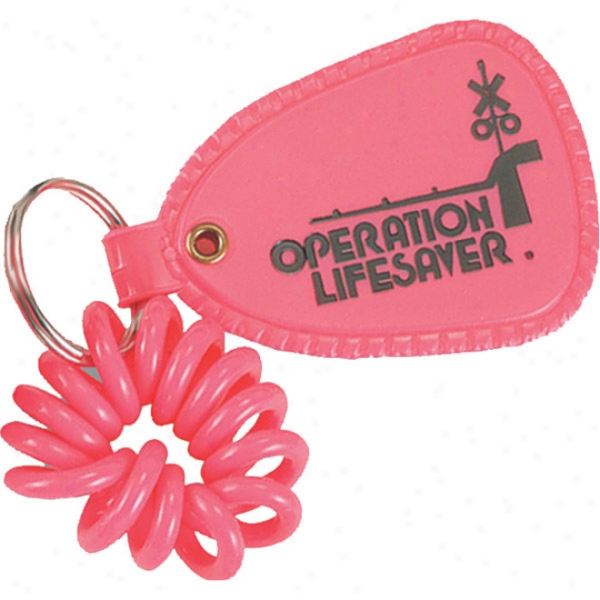 Key Tag With Coil Wrist Bracelet And Split Ring