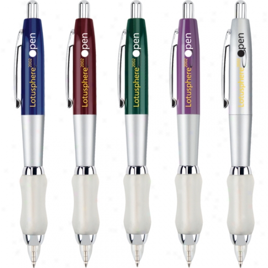 Kobe - Click Action Led Pen With Gloss Lacquer Coating And Soft Touch Grip With Light