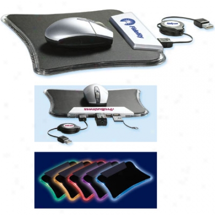 Led Mouse Pad Usb 2.0 Hub H5