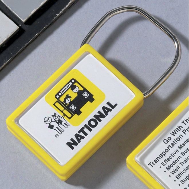 Letter Perfect Showring - Snap Lock Key Tag With A Protective Lens For Large Ad Copy Area