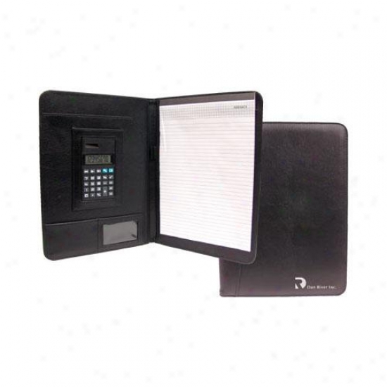 Letter Size, Nu-leather Vinyl Portfolio With Pad Of Paper And Calculator