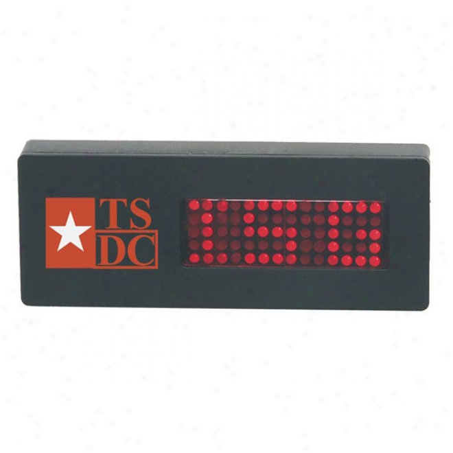 Light-up Led Rectangle Message Name Tag