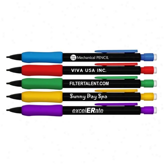 Mechanical Pencils - Black Barrel And Standard Color Rubber Grasp