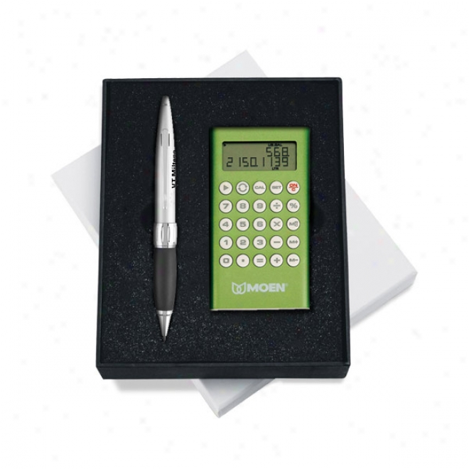 Metsl Calculator Metric Converter & Ball Point Enclosure Gift Set