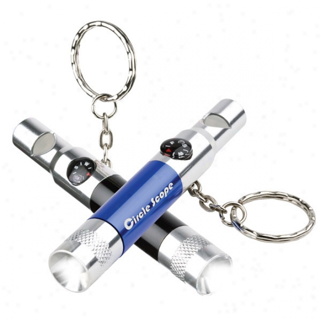 Metal Whistle & Light Keyring