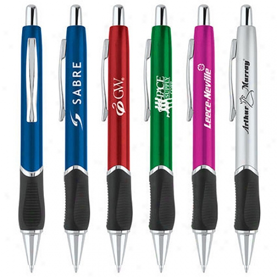 Metallic Color Barrel Pen With Clip