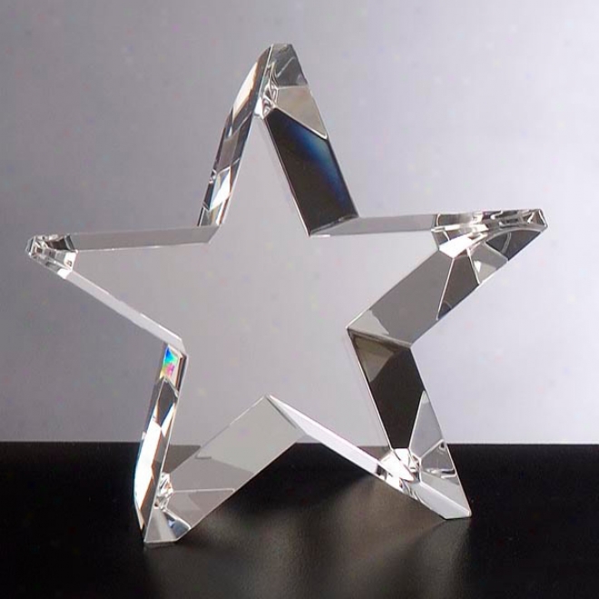 Meteoric Optica Couture - 6" X 5 3/4" X 2 3/8" - Star Shaped Crystal Award