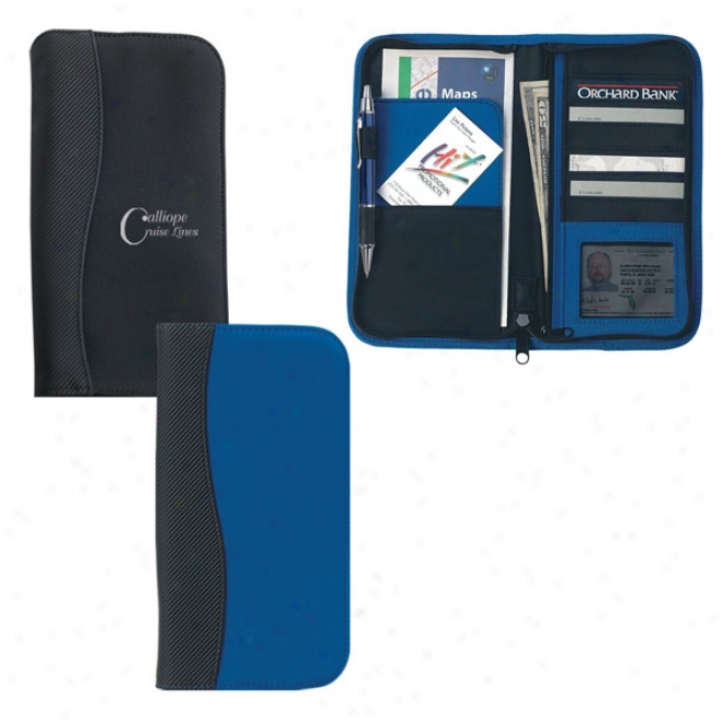 Microfiber Travel Wallet With Embossed Pvc Trim