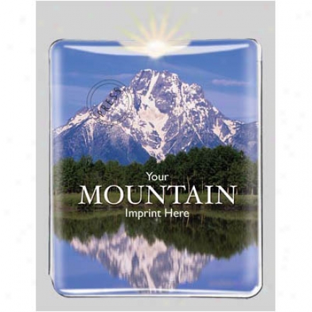 Mountain - Economc Key Ring Light With A Background Design, Led Bulb, And A Lithium Battery