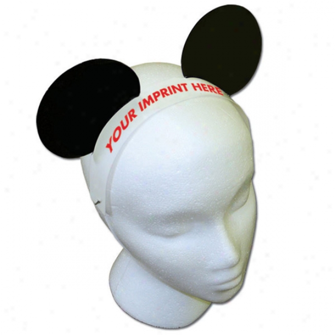 Mouse Ears With Elastic Band - Animal Hat Made From 14 Pt High Density White Poster Board