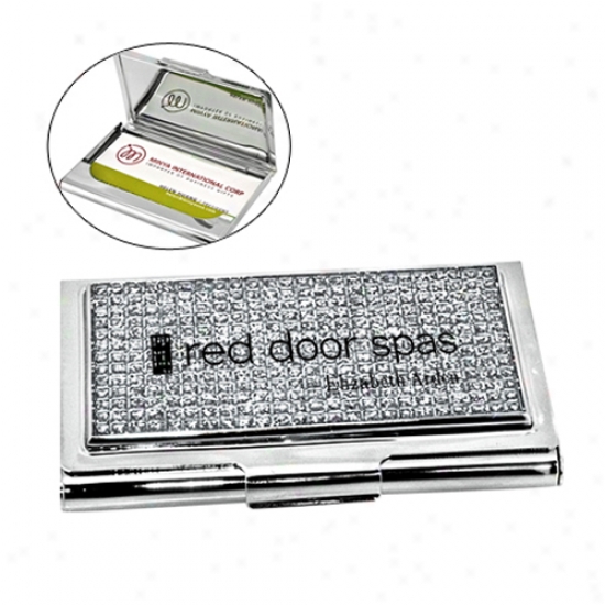 Name Card Case Through  Glitter Stomse