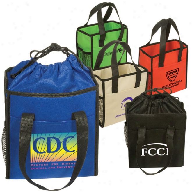Non-woven Drawstring Lunch Tote - 80gsm