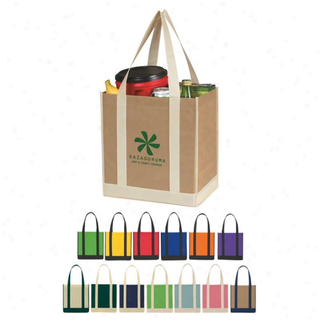 Non-wove Two-tone Shopper Tote Bag