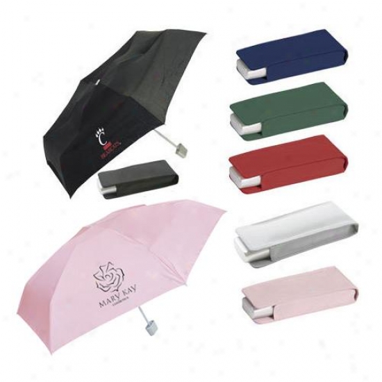 Nylon Pocket Umbrella With Matching Case, 42" Arc