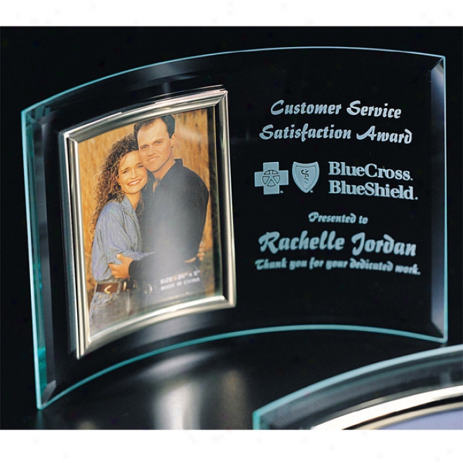 Optica Couture - 8" X 11" - Curved Glass Award With Photo Display Inset