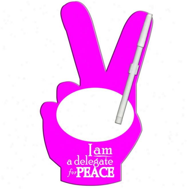 Peace Sign - Stock Shape, Dry Erase Write On-wipe Off Memo Board With Marker, Laminated