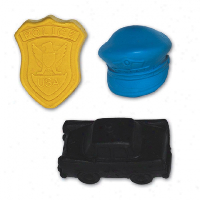 Pencil Top Stock Eraser- Mini Police Collection