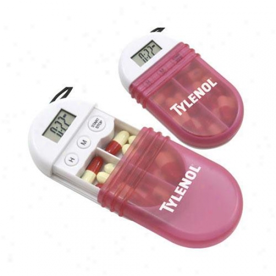 Pill Timer With Alarm, Led Light And Neck Cord