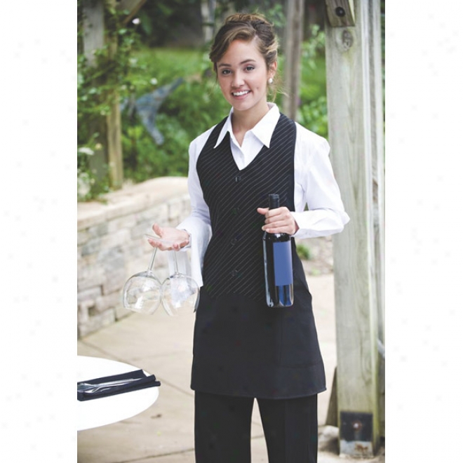 Pinstripe Mock Vest Apron