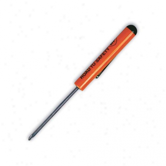 Pocket Screwdriver With Nockel Plated Stdel Philips Blade And Buttoj Top