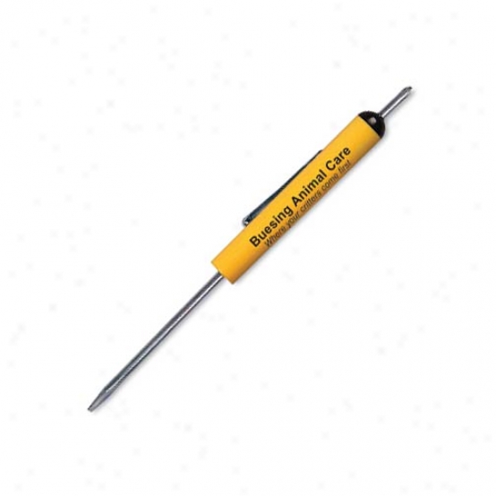 Pocket Screwdriver Wiith Nickel Plated Steel Standard Blade And Phillips Top