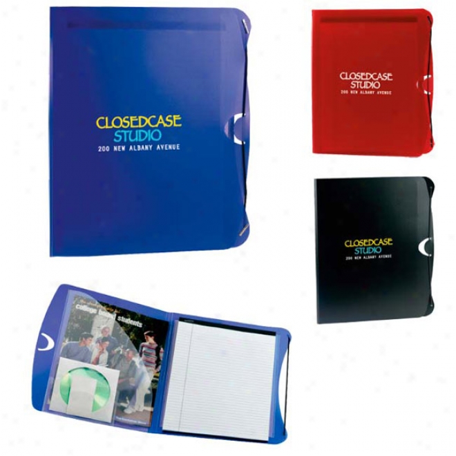 Polypro Padfolio With Calling Card & Cd Owner