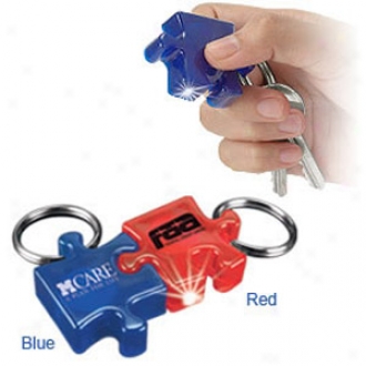 Puzzle Piece Shape, Flashlight Kry Ring With A Krypton Lamp And Disposable Batetry