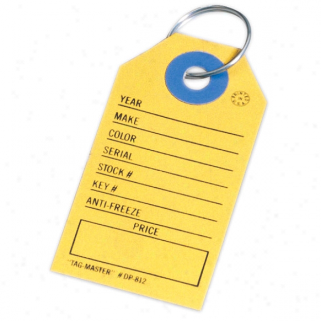 Rectangle Auto Dealer Tag With Ring But Not Not Assembled