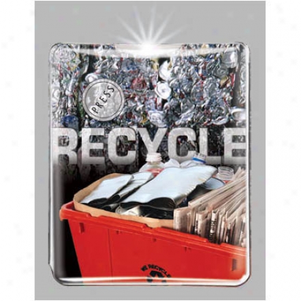 Recycling Bin - Economic Key Ring Light With A Background Design, Led Bulb, And A Lithium Battery