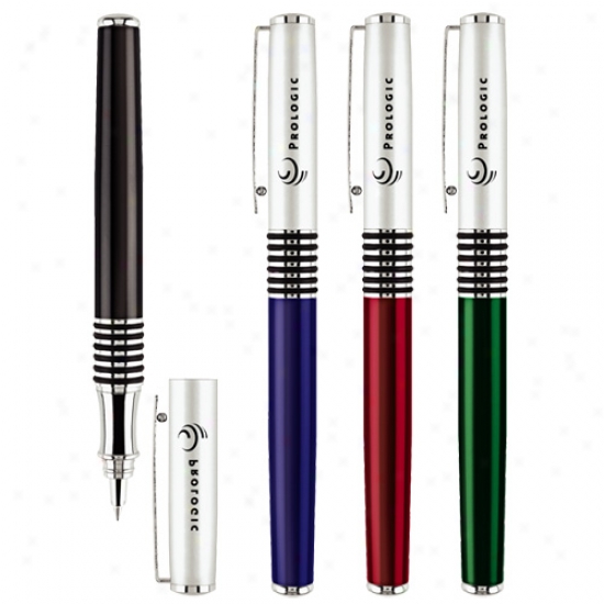 Richmond - Cap-off Rollerball Pen With Silver Cap And Translucent Color Barrel