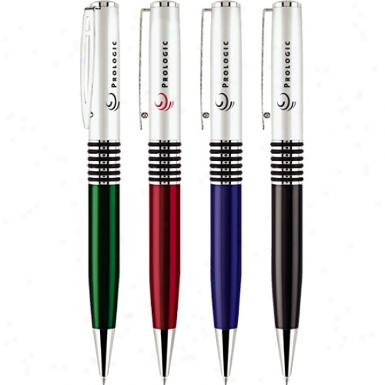Richmond - Twist Action Ballpoint Pen In the opinion of Silver Cap And Translucent Color Barrel