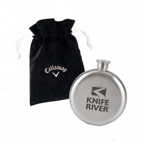 Round Brushed Stainless Hip Flask