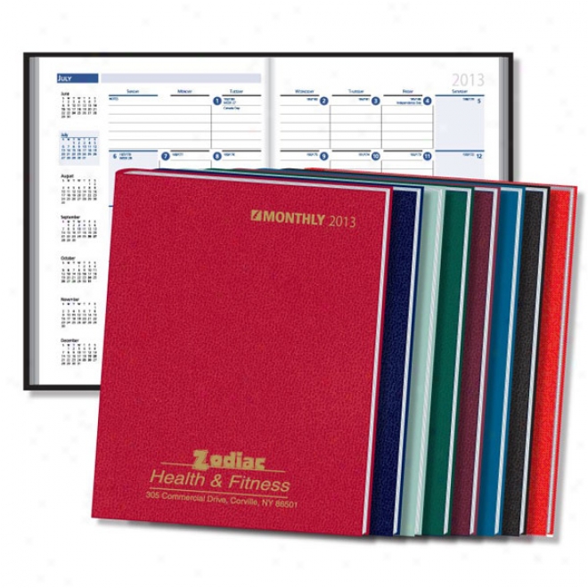 Ruled Monthly Format Stitched To Cover Desk Planner 2012