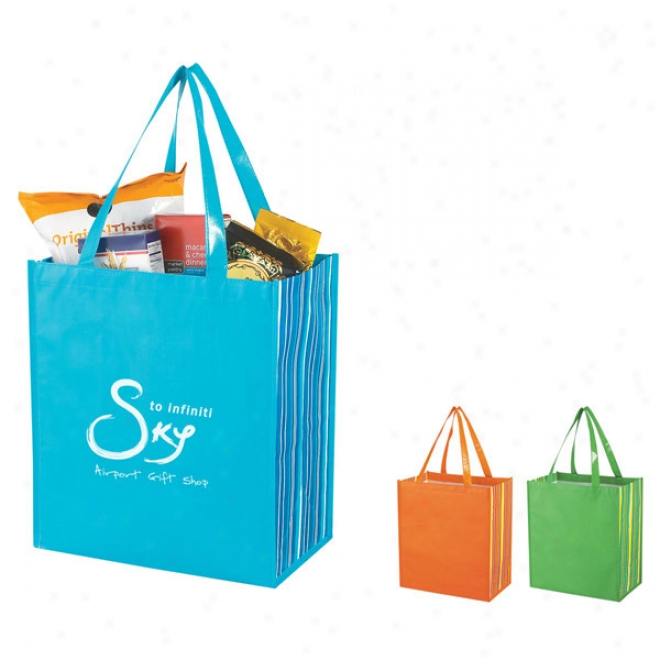 Shiny Laminated Non-woven Tropic Shopper Tote Bag