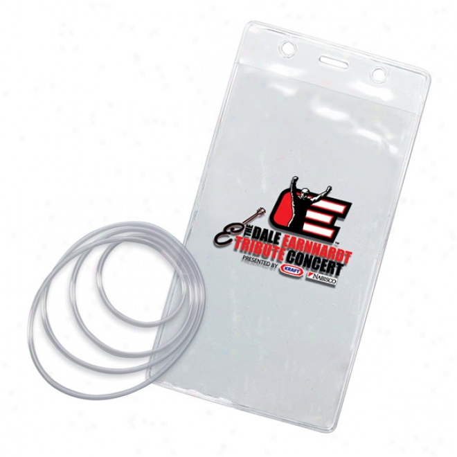 Single Pocket Pit Pass With 36" Clear Loop Lanyard