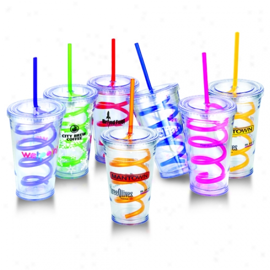 Slurpy Tumbler With Crazy Straw