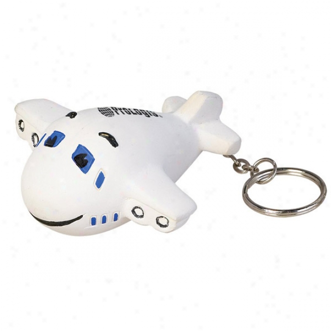 Smiley Airplane Stress Reliever Key Chain