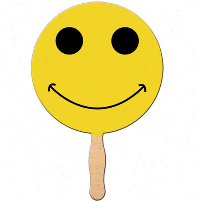 Smiley Face (price As Two Colors) - Stock Shape Fan, Material Used Is Heavy 22 Pt. High Denqity White Poster Board