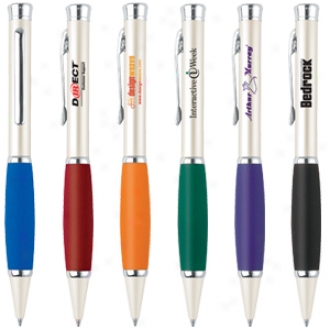 Snuggle - Pen With Pearl Finish Barrel And Bold Color Grip