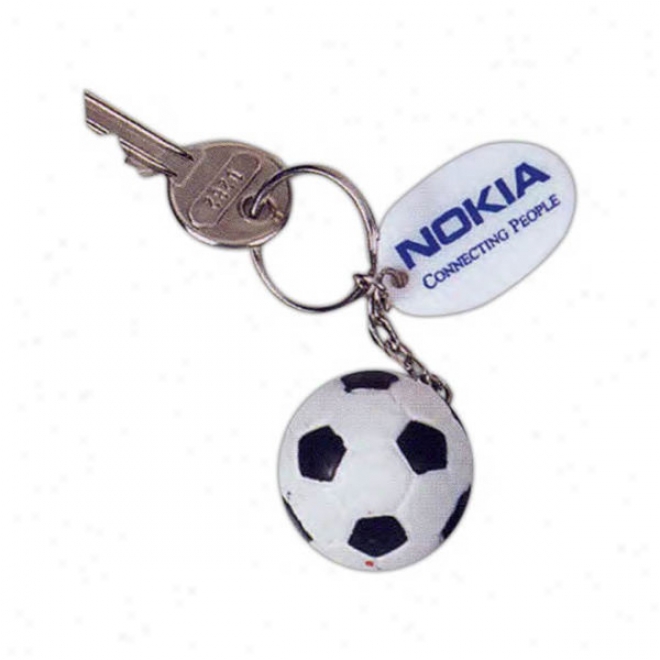 Soccer Ball Key Chain - Metal