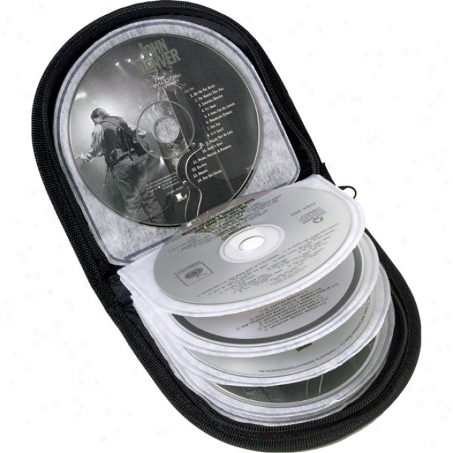 Soft Pvc Cd Case With Zippered Closure, Holds Up To 12 Cd's