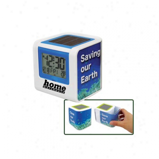 Solar Powered Clock With Photo Frame