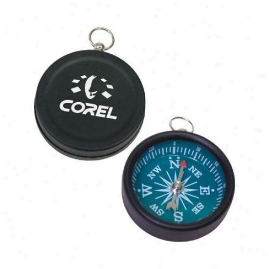Solid Brass Compass With Mstte Black Polishing, 1 3/4" Diameter
